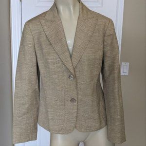 Lafayette 148 wool mohair linen blend blazer jacket tan jacket